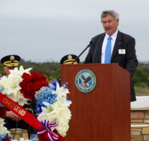 Support Foundation President and CEO Dennis A. Schoville asked the audience to remember that some interred at Miramar National Cemetery had given their lives for their families, and the security of the nation.